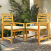 Solara Acacia Wood Outdoor Chairs Set of 2 with Cushions