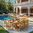 Solara Acacia Wood Outdoor Chairs Set of 2 with Cushions