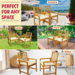 Solara Acacia Wood Outdoor Chairs Set of 2 with Cushions