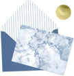 Pierre Belvedere - Carte vierge / Boîte (10 cartes, 10 enveloppes, 10 autocollants) - Marbre bleu