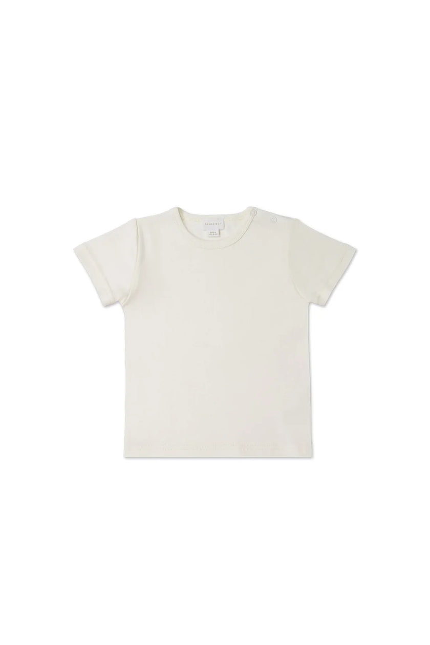Aude Pima Cotton Tee - Whisper | Jamie Kay