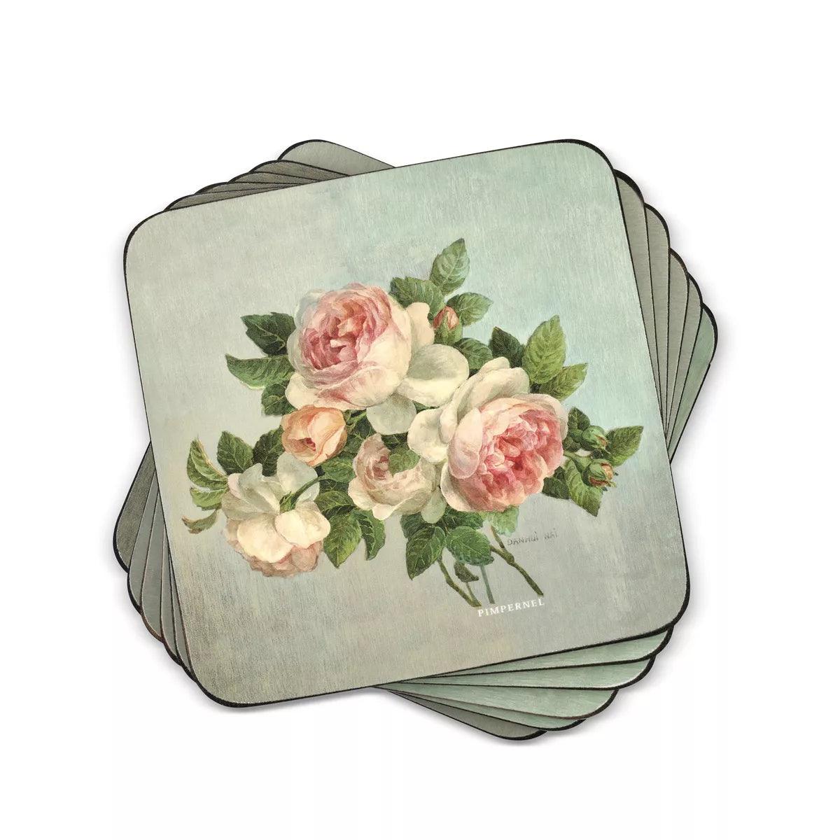 Pimpernel - Antique Roses Coasters 4X4