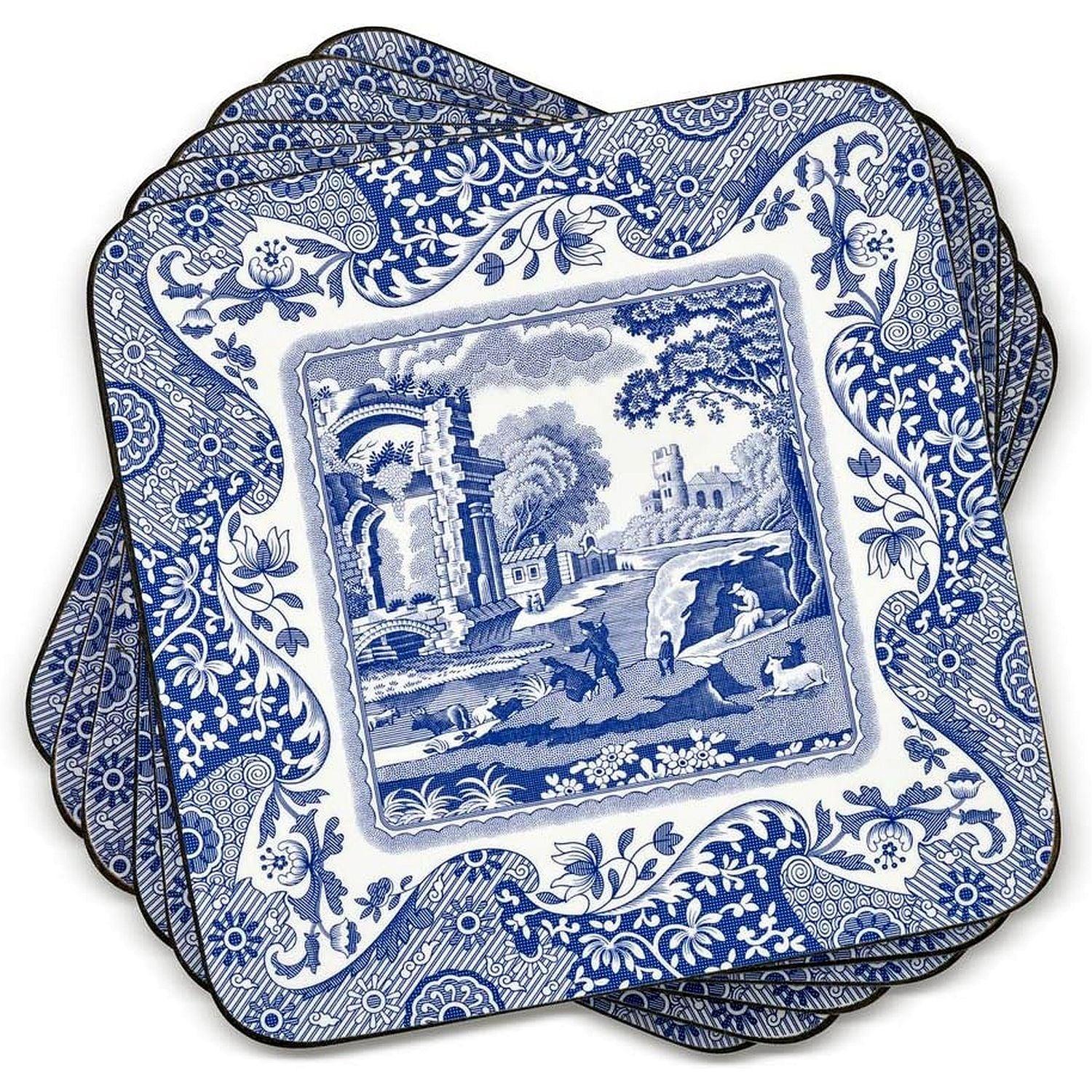 Pimpernel - Blue Italian Coasters (Set of 6) | 4 x 4 Inches