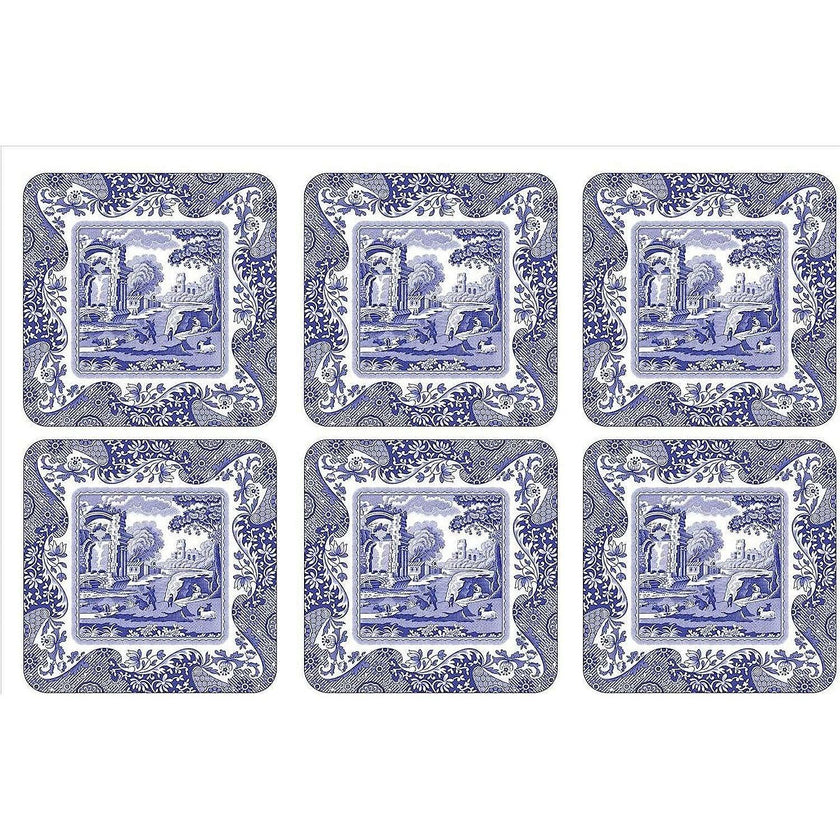 Pimpernel - Blue Italian Coasters (Set of 6) | 4 x 4 Inches