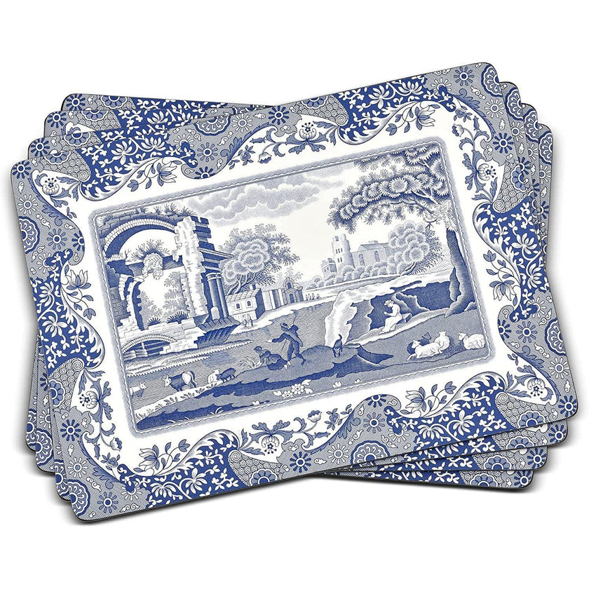 Pimpernel - Blue Italian Placemats (Set of 4) | 16 x 12 Inches