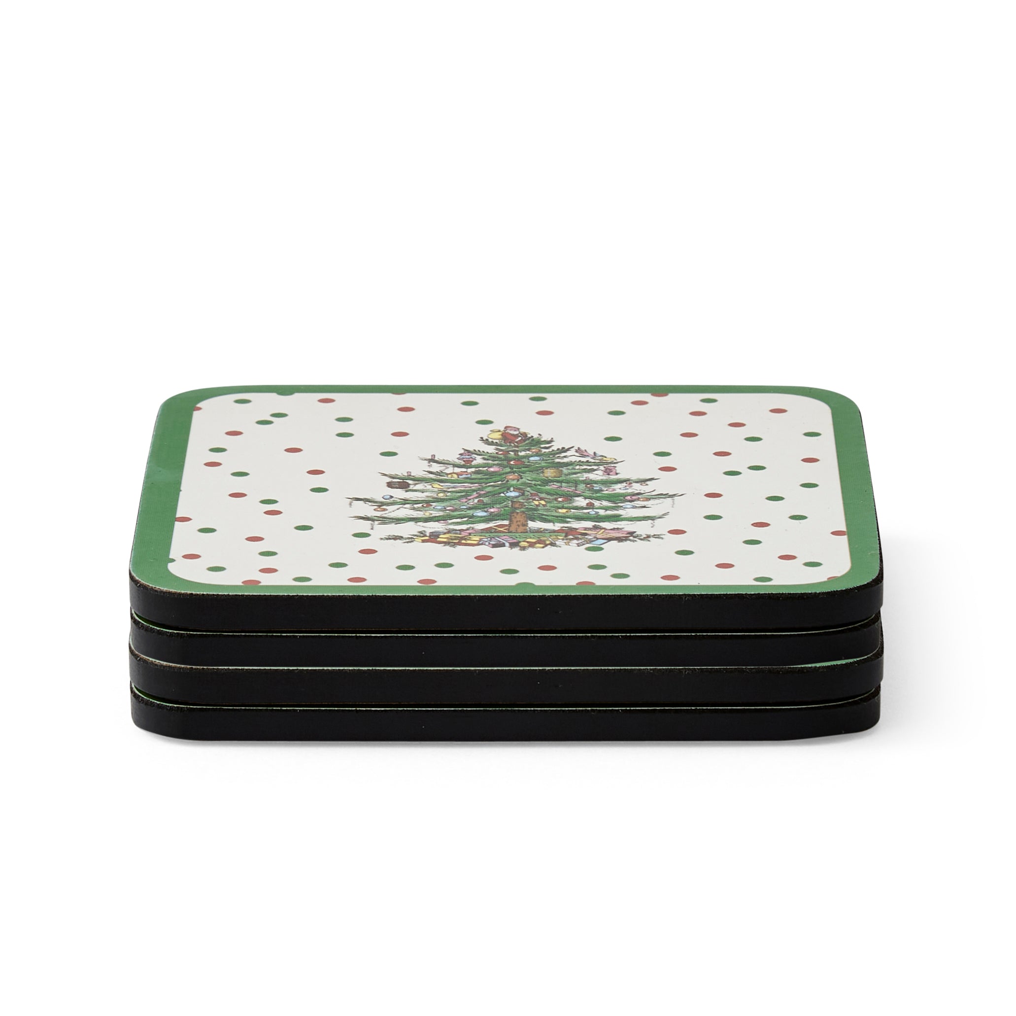 Pimpernel - Christmas Tree Polka Dot S/6 Coaster 4