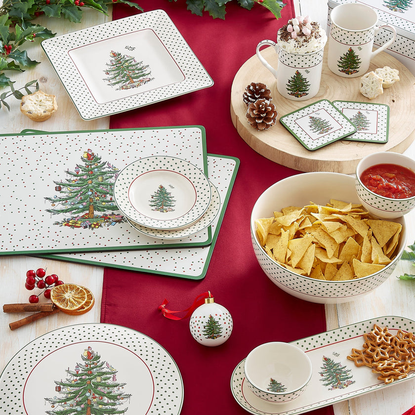 Pimpernel - Christmas Tree Polka Dot S/6 Coaster 4