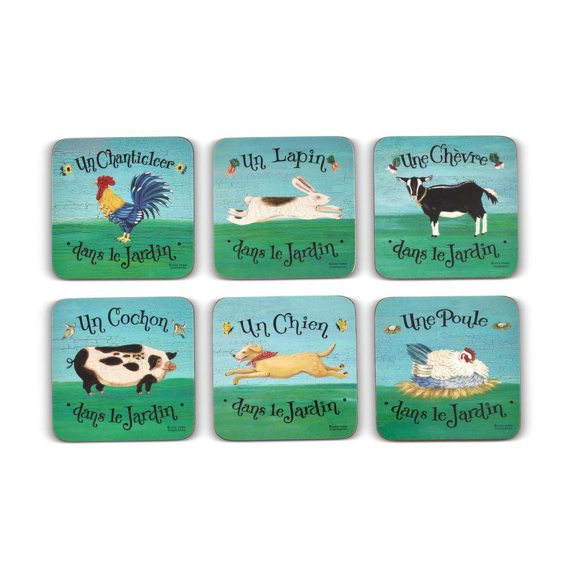 Pimpernel - Dans Le Jardin Set of 6 Coasters | 4 x 4 Inches