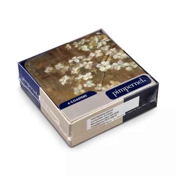 Pimpernel - Dogwood In Spring 6 Coasters | 4 x 4 Inches