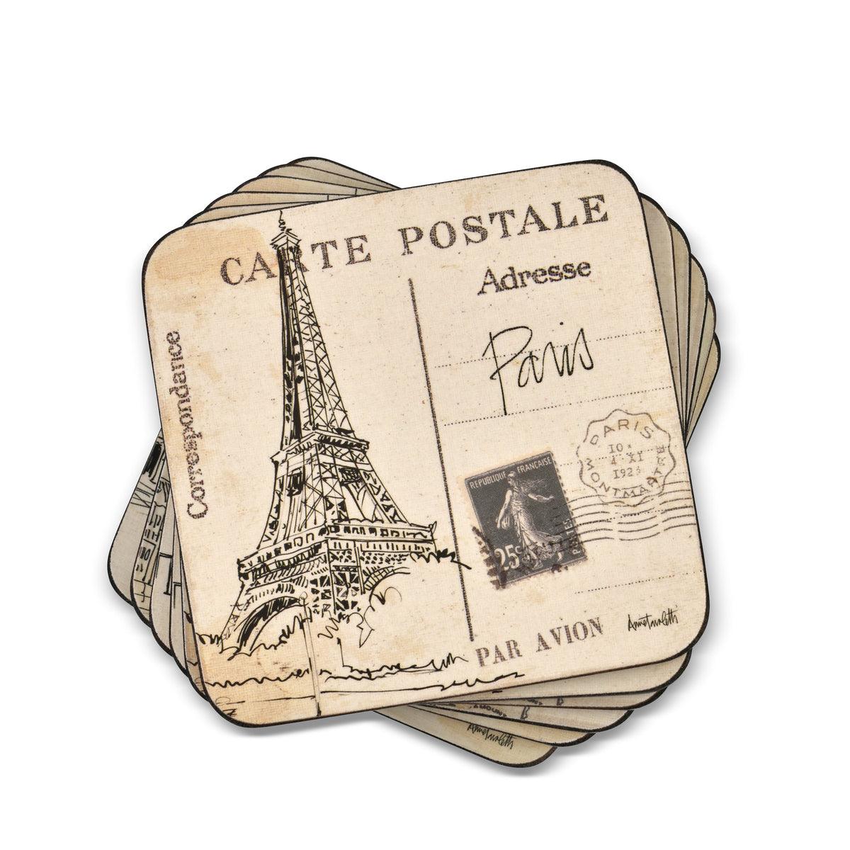Pimpernel - Postcard Sketches Set of 6 Coasters | 4 x 4 Inche