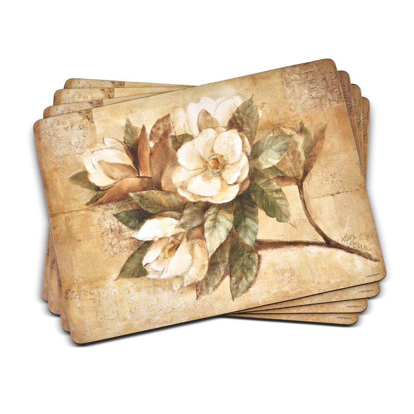 Pimpernel - Sugar Magnolia Placemats Set | 15.7 x 11.7 in
