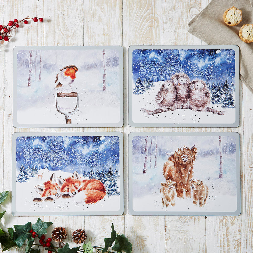 Pimpernel - Wrendale Placemats Winter Skies S/4