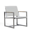 Pine Stainless Steel & Teak Outdoor Sling 2 Chairs Bistro Set