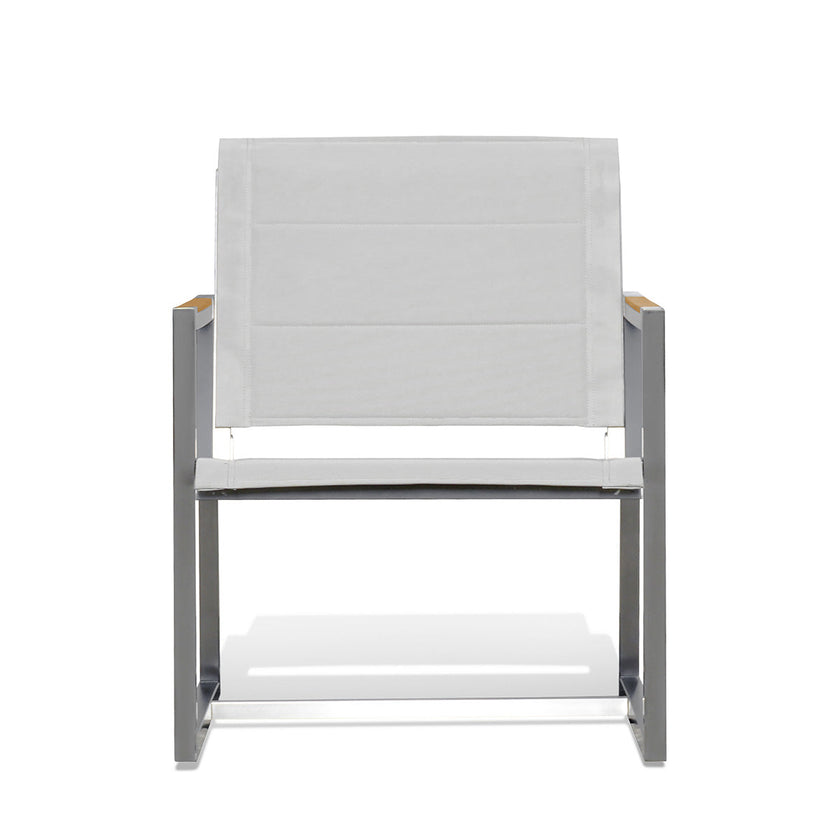 Pine Stainless Steel & Teak Outdoor Sling 2 Chairs Bistro Set