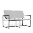 Pine Stainless Steel & Teak Outdoor Sling Loveseat