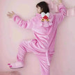 Pink cartoon one-piece pajamas