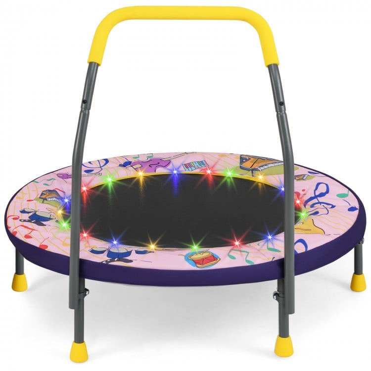 Mini Trampoline Folding Small Rebounder for Kids with Lights
