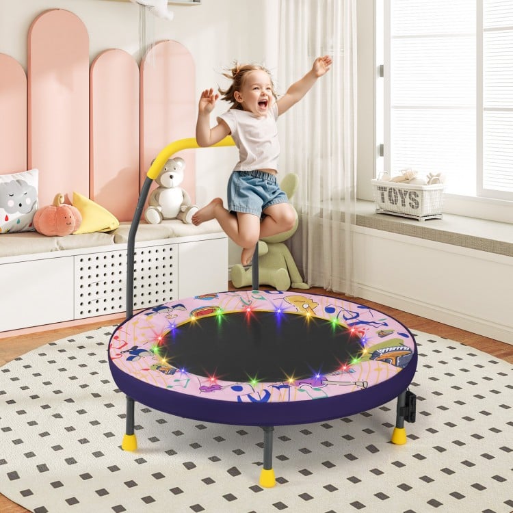 Mini Trampoline Folding Small Rebounder for Kids with Lights