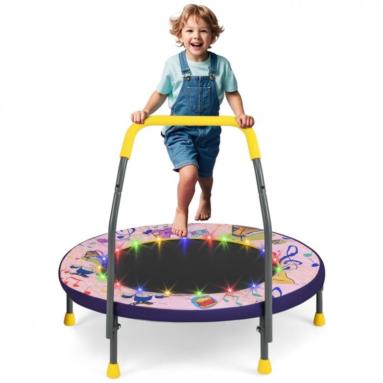 Mini Trampoline Folding Small Rebounder for Kids with Lights