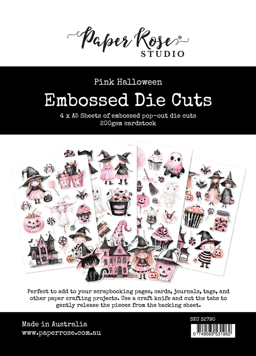 Pink Halloween Embossed Die Cuts 32790