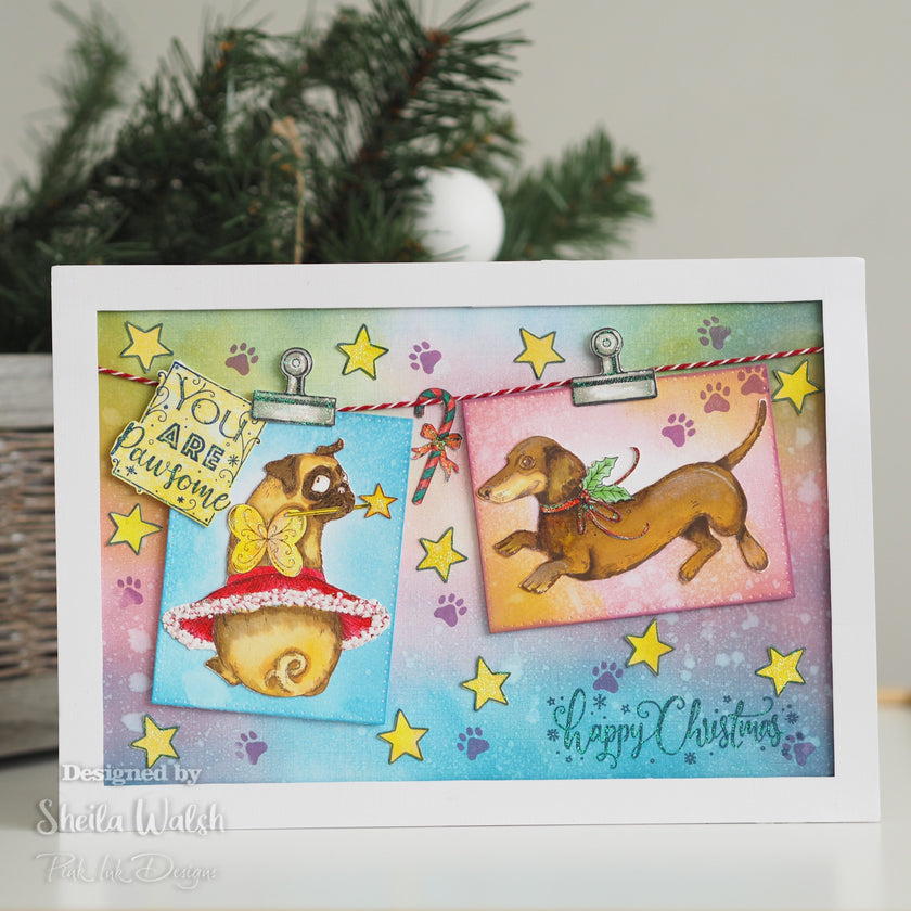 Pink Ink Designs Pawsome Pooch A5 Clear Stamp