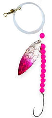 Single Hook Willow Leaf Spinner – Pink Scale Blade Lure
