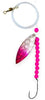 Single Hook Willow Leaf Spinner – Pink Scale Blade Lure