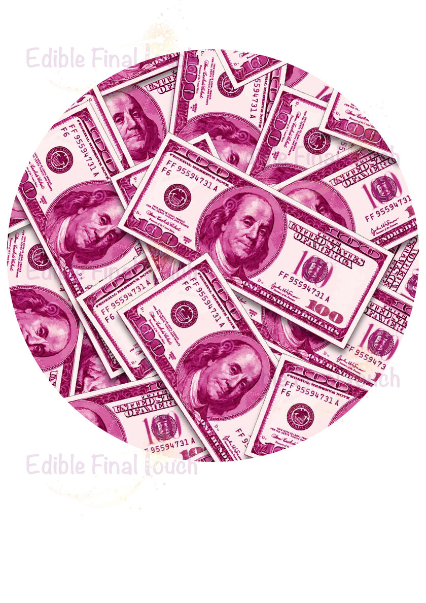 Edible Pink Bills Cake Topper