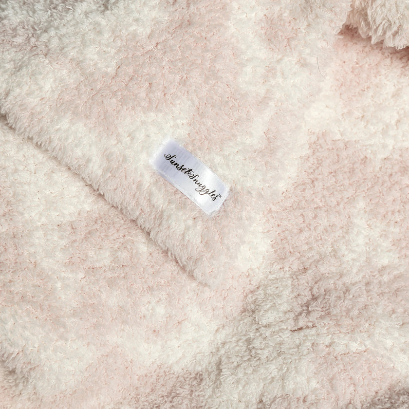 Primrose Pink and Soft White Vintage Floral Print Extended Throw