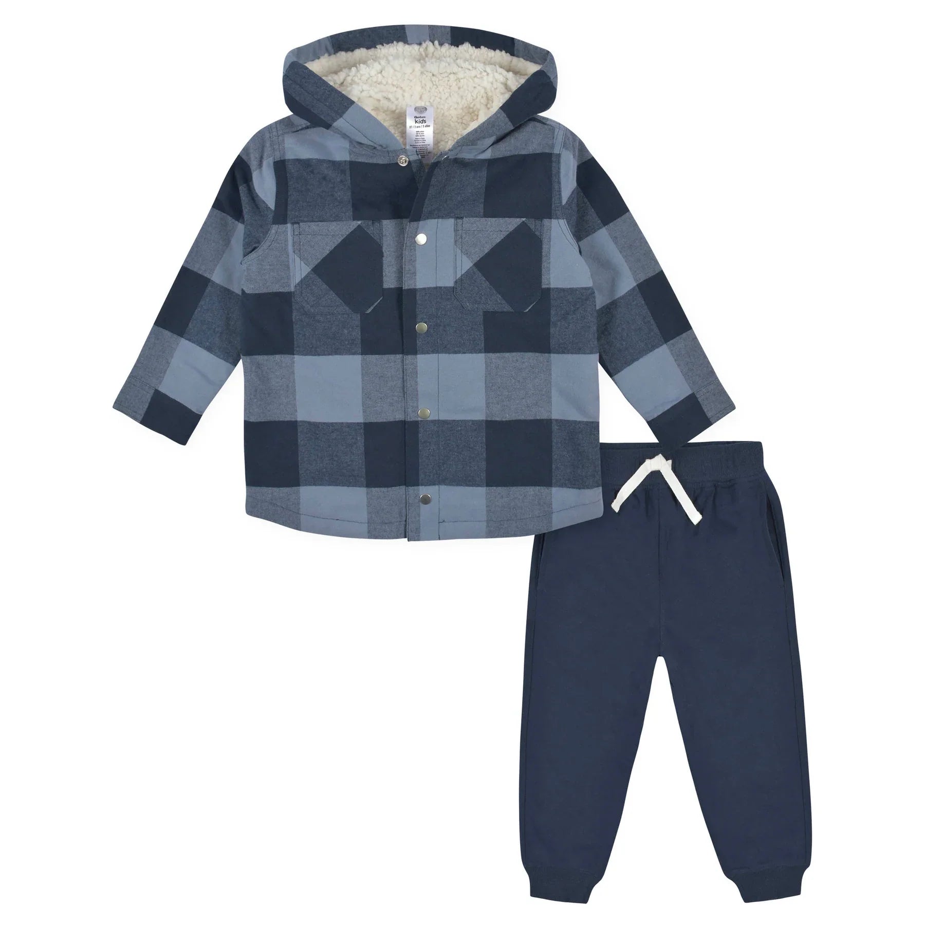 Gerber 2-Piece Baby & Toddler Boys Navy Plaid Jacket & Jogger Set 18M