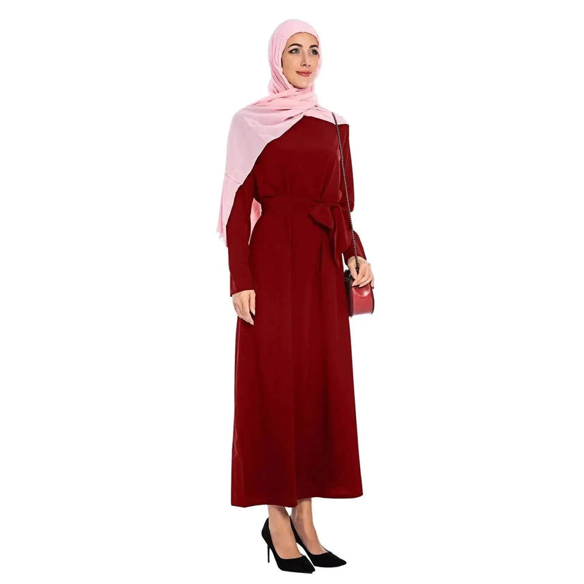 Plain Color Simple Saudi Arabian Arab  Dress
