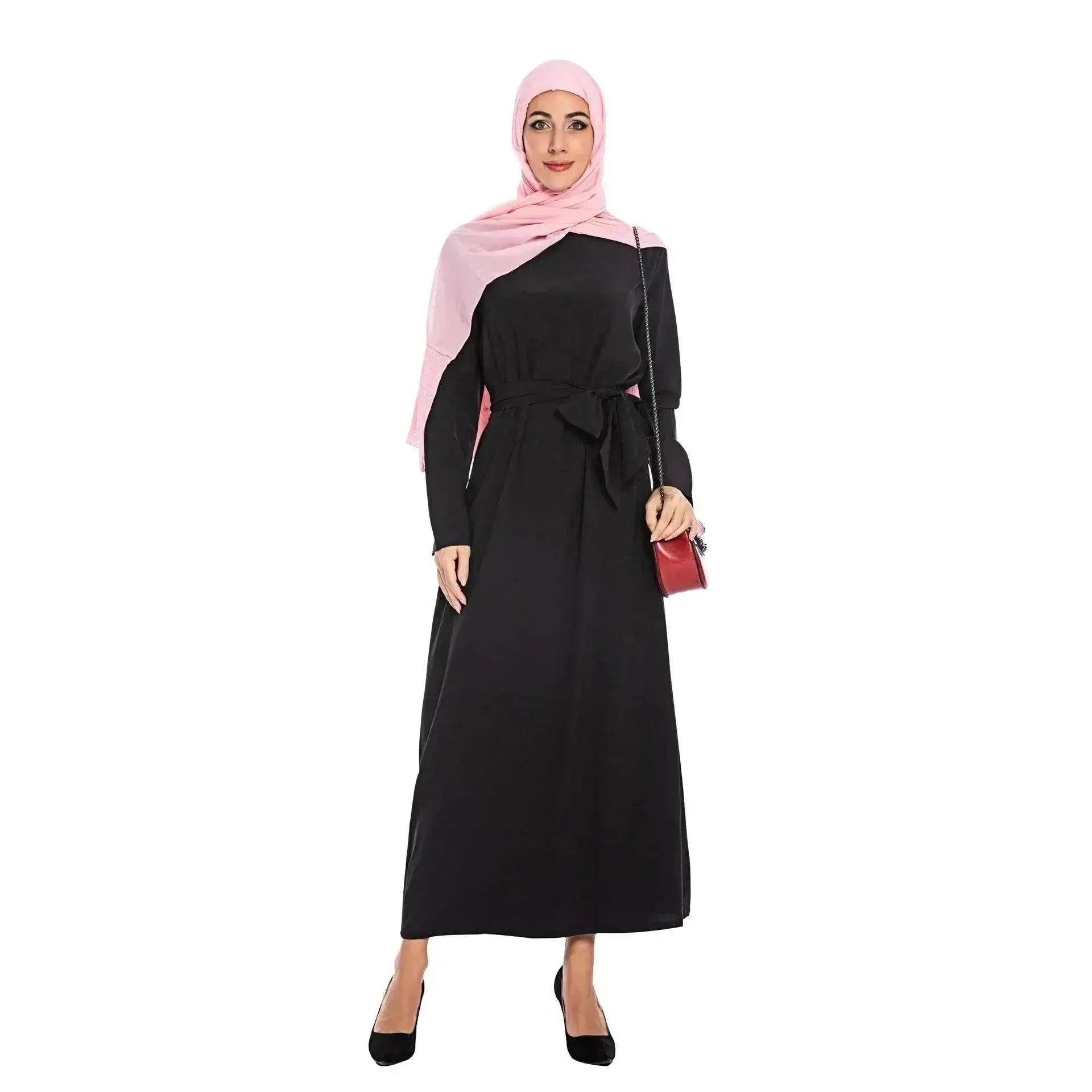 Plain Color Simple Saudi Arabian Arab  Dress