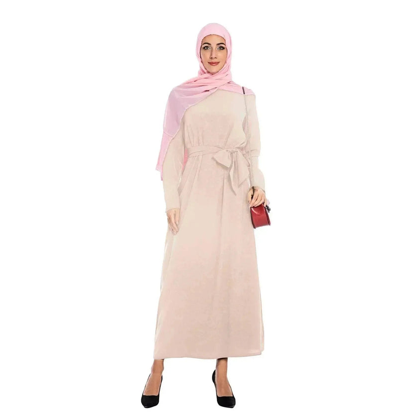 Plain Color Simple Saudi Arabian Arab  Dress