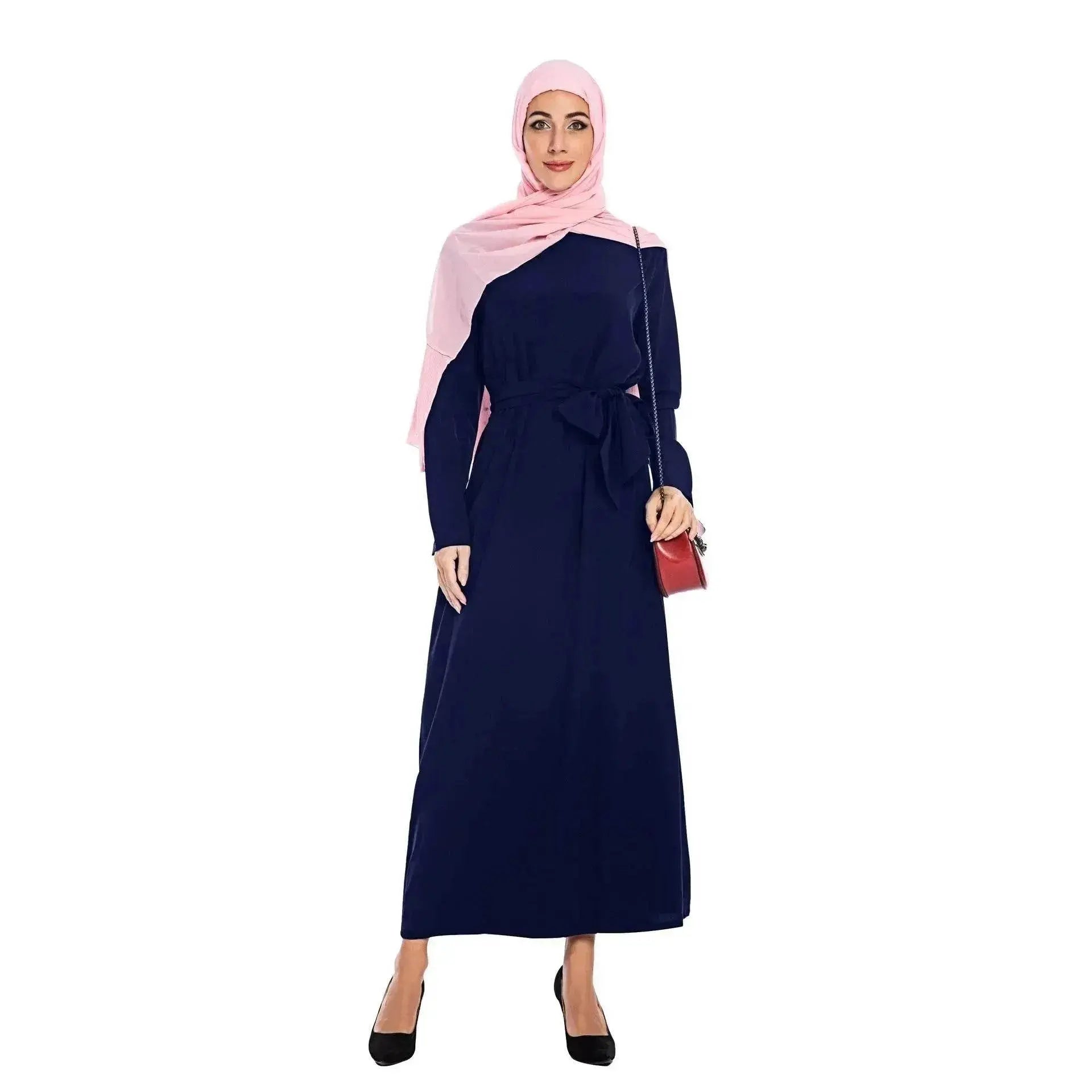 Plain Color Simple Saudi Arabian Arab  Dress