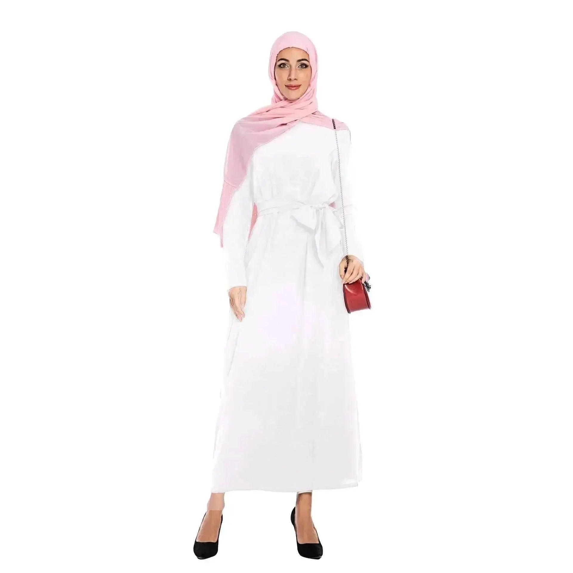Plain Color Simple Saudi Arabian Arab  Dress