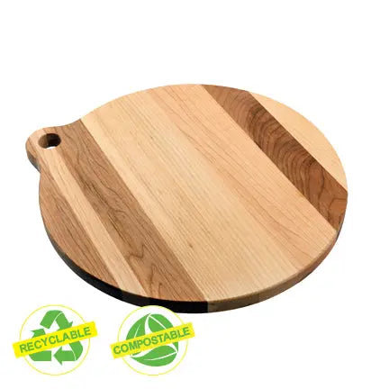 Planche utilitaire ronde à pizza réversible en érable - 12