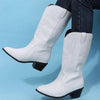 Plus Size Autumn New Mid-calf Riding Boots Embroidered Mid Heel Snow