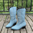 Plus Size Autumn New Mid-calf Riding Boots Embroidered Mid Heel Snow
