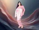 Women's Plus Size Mulberry Silk Pajama Set Pink