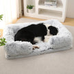 Plush Rectangle Pet Bed – Long Fur Dog & Cat Bed | S to XXL