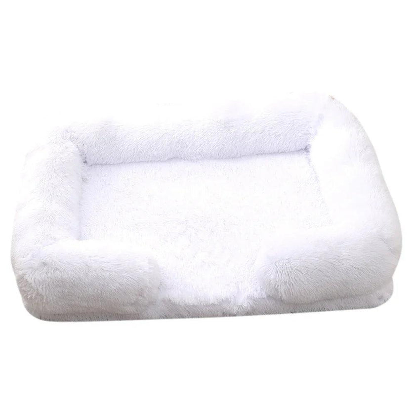 Plush Rectangle Pet Bed – Long Fur Dog & Cat Bed | S to XXL