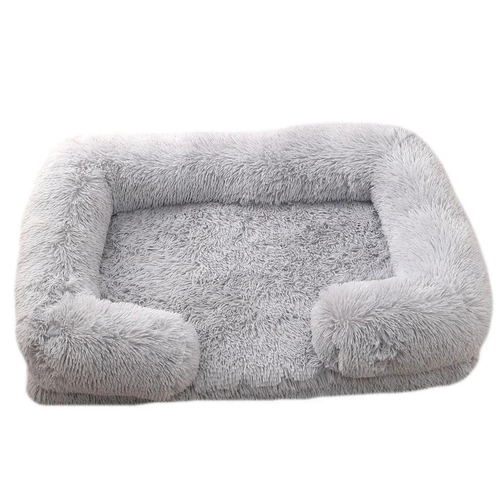 Plush Rectangle Pet Bed – Long Fur Dog & Cat Bed | S to XXL