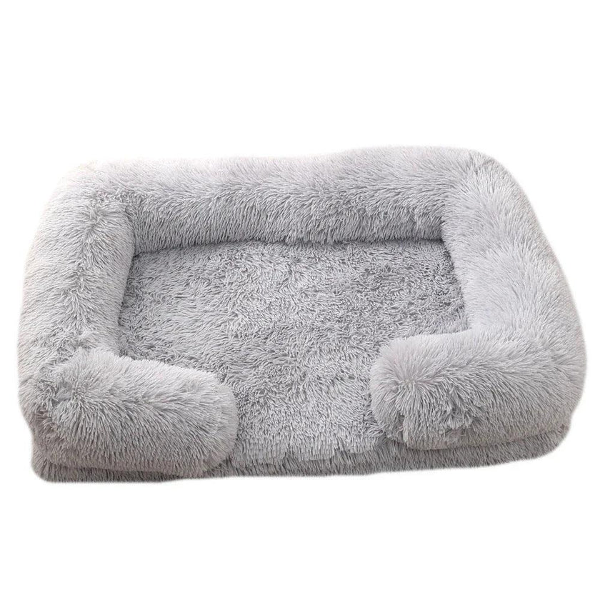 Plush Rectangle Pet Bed – Long Fur Dog & Cat Bed | S to XXL