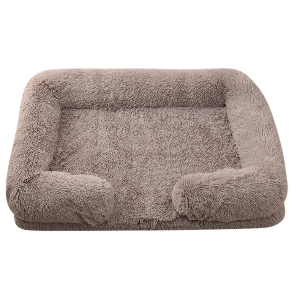 Plush Rectangle Pet Bed – Long Fur Dog & Cat Bed | S to XXL