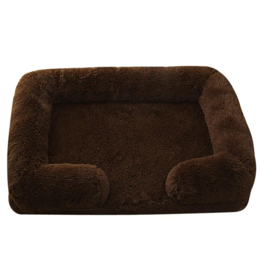 Plush Rectangle Pet Bed – Long Fur Dog & Cat Bed | S to XXL