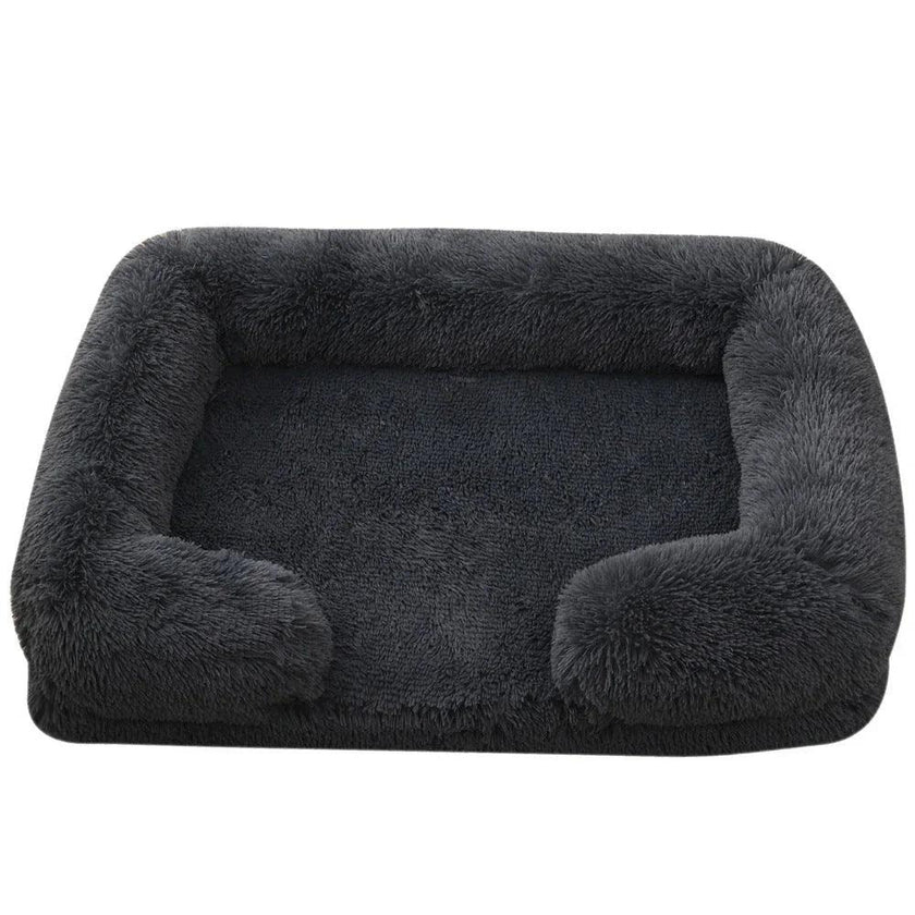 Plush Rectangle Pet Bed – Long Fur Dog & Cat Bed | S to XXL