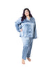 Women's Plus Size Mulberry Silk Pajama Set Twilight Blue