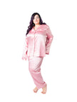Women's Plus Size Mulberry Silk Pajama Set Pink
