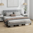 Harper King Size Platform Bed Frame with Upholstered Headboard-Grey