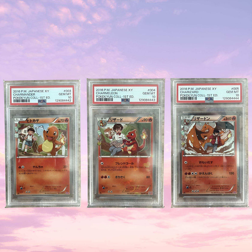 Pokemon Charizard Charmeleon Charmander Pokekyun Sequential Set Japanese PSA 10